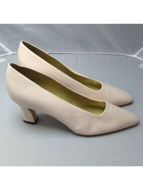 Nine West Womens Soft Powder Pink Leather Heels Pumps Size 9